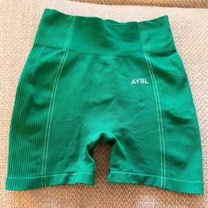 Green workout shorts